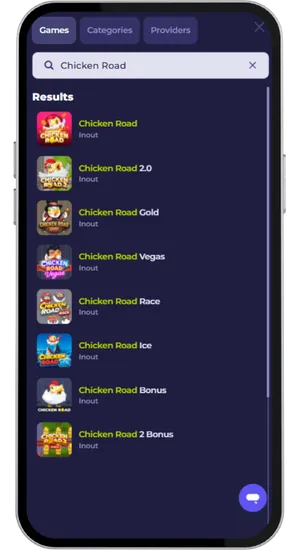 Finding and launching Chicken Road in the casino lobby